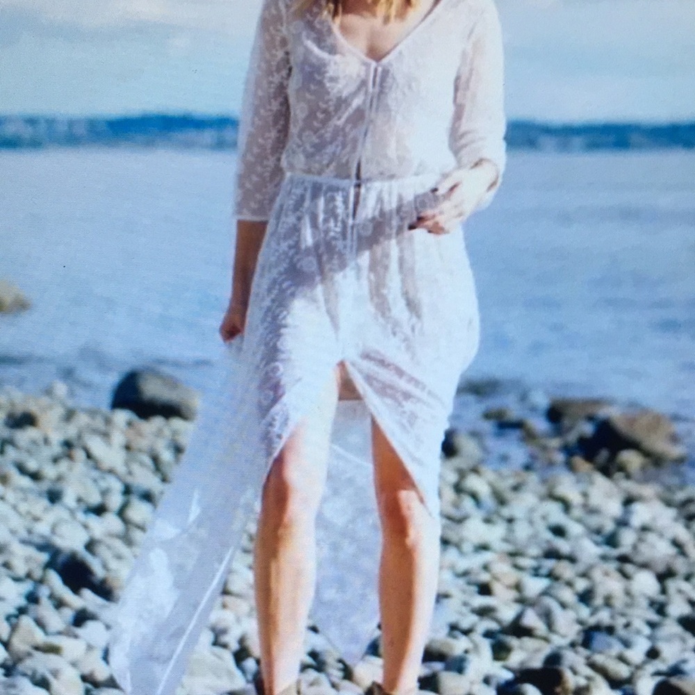 White Lace Beach Cover-Up Dress